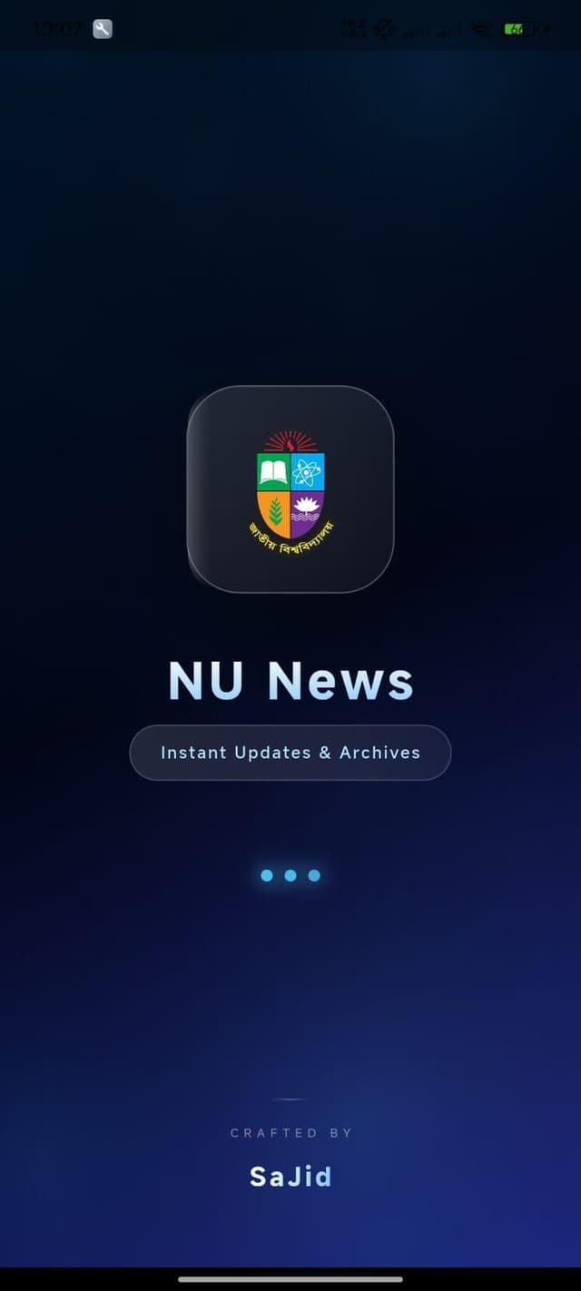 NU Notice app — Splash Screen